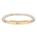 UCK Engraved Natural Stone Stretch Bar Bracelet