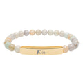 Faith Engraved Natural Stone Stretch Bar Bracelet