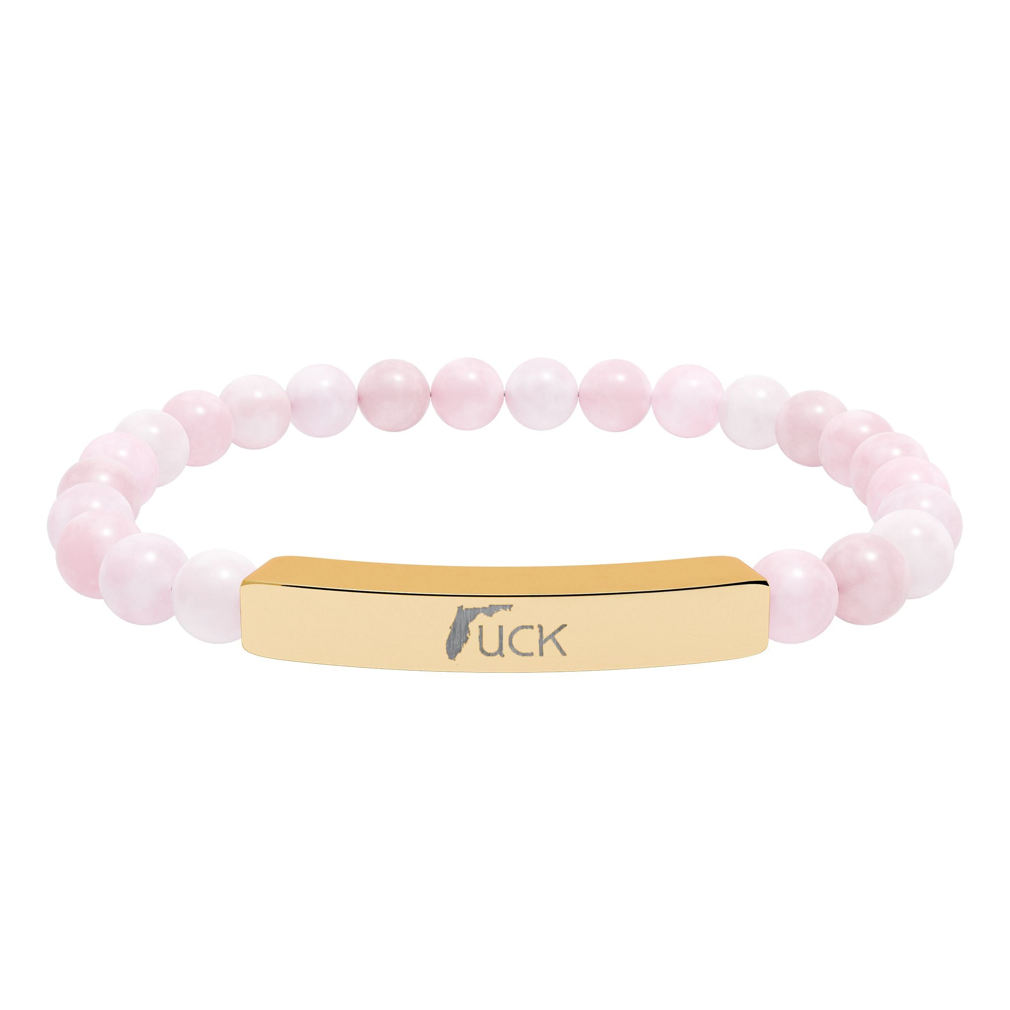 UCK Engraved Natural Stone Stretch Bar Bracelet