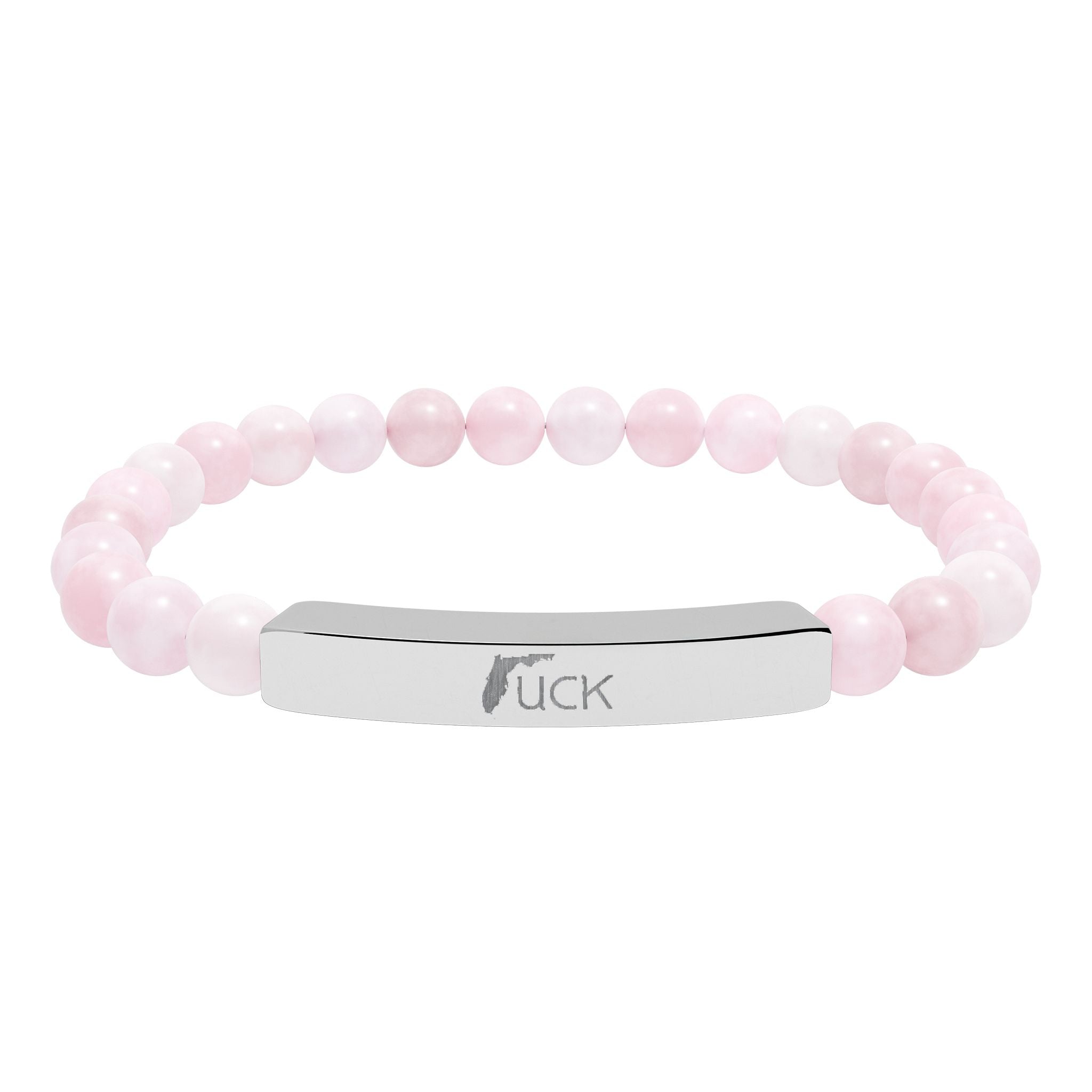UCK Engraved Natural Stone Stretch Bar Bracelet
