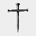 Three Nails Cross Decal