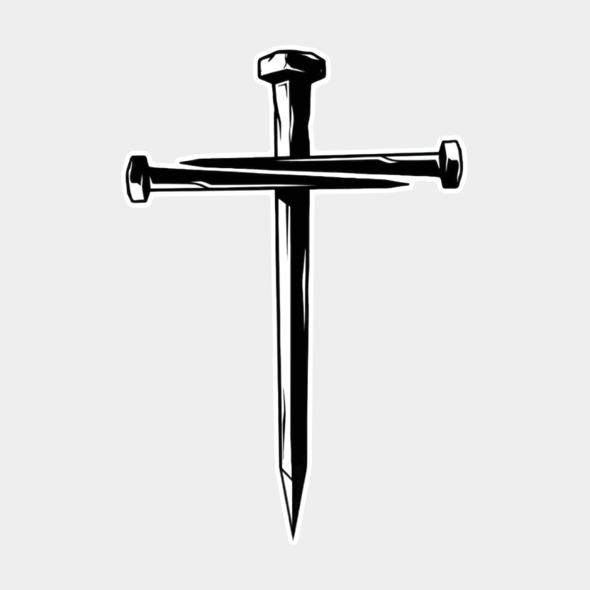 Three Nails Cross Decal